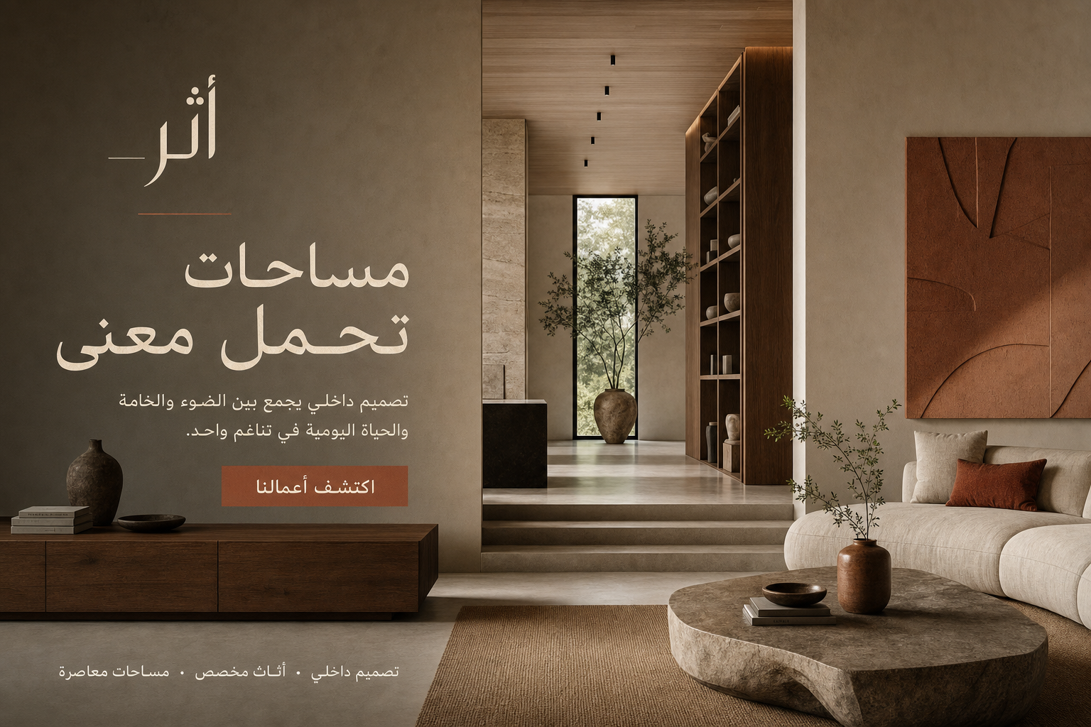نموذج بروشور من إنتاج Vionaia لاستوديو تصميم داخلي تجريبي أثر